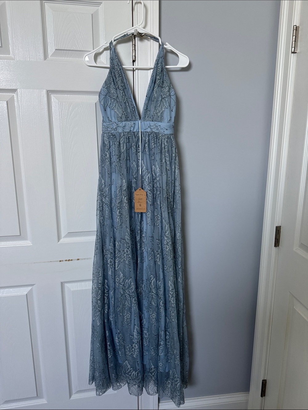 The Vintage Shop Light Blue Dress with Pleated Bodice small The Vintage Shop